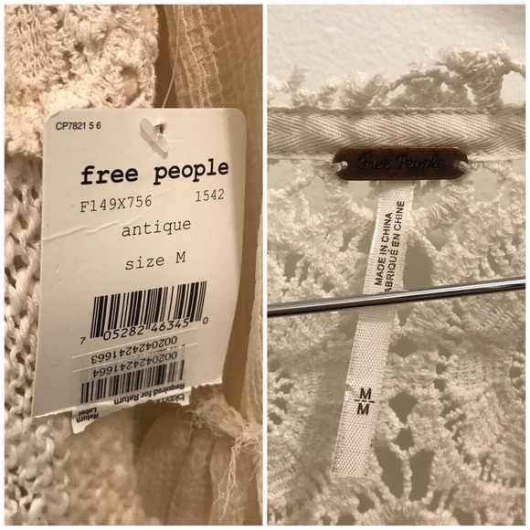 NWT Free People Aurora Crochet Knit Dress medium cream white ivory - Picture 8 of 9